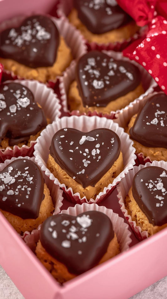 Peanut Butter Chocolate Protein Hearts